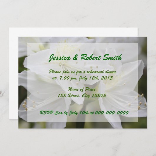 リハーサルディナーパーティの招待状 招待状 (正面/裏面)
