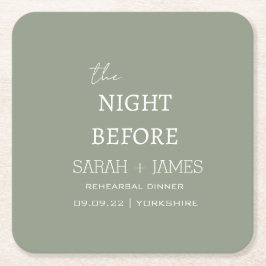 リハーサルディナーパーティーの前夜 エレガント スクエアペーパーコースター