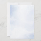 リハーサルディナーパーティーほこりっぽいブルーアイボリー花 招待状 (裏面)