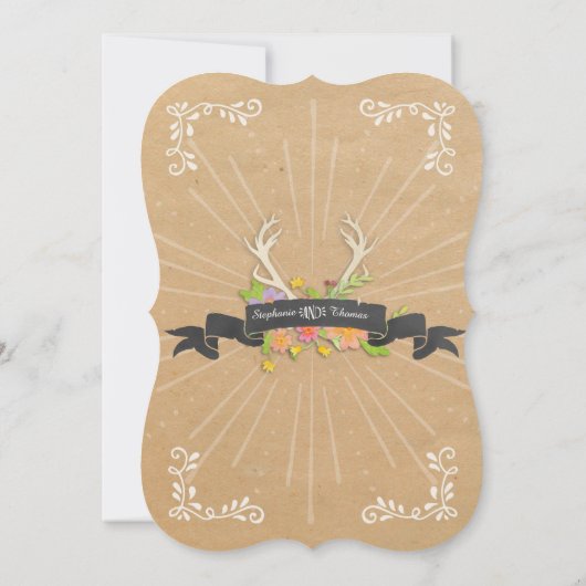 リハーサルディナーパーティーアントラーワイルドフラワースターバスト 招待状 (裏面)