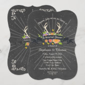 リハーサルディナーパーティーアントラーワイルドフラワースターバスト 招待状 (正面/裏面)