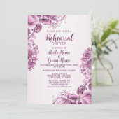 リハーサルディナーパーティーピンク花フレームエレガント 招待状 (スタンド正面)