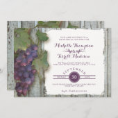 リハーサルディナーパーティーレッドワインウッドフェンステーマ 招待状 (正面/裏面)