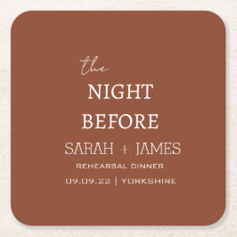 リハーサルディナーパーティー 前夜のモダンなパーティー スクエアペーパーコースター