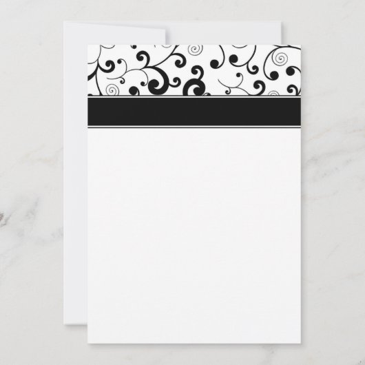 リハーサルディナーパープルガーベラデイジーブラックスクロール 招待状 (裏面)