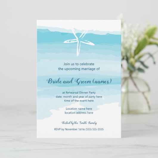 リハーサルディナービーチ結婚式招待状 招待状 (スタンド正面)
