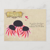 リハーサルディナーピンクパープルワイルドフラワーフローラ インビテーションポストカード (裏面)