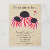 リハーサルディナーピンクパープルワイルドフラワーフローラ インビテーションポストカード (正面)