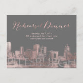 リハーサルディナーピンク金ゴールドピッツバーグスカイライン 案内ポストカード (正面)