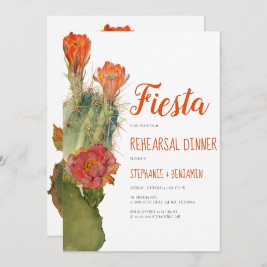 リハーサルディナーフィエスタサボスフローラ水彩 招待状 (正面/裏面)