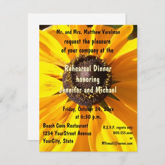 リハーサルディナーフラワー 招待状 (正面/裏面)