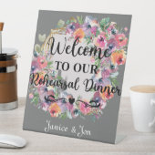 リハーサルディナーフローラへようこそ結婚 台座サイン (インサイチュ)