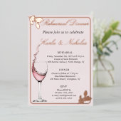 リハーサルディナーフローラトースト、赤面 箔招待状 (立ち正面)