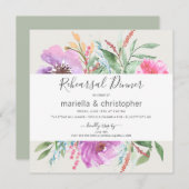 リハーサルディナーブルーミングガーデンウォーターカラー 招待状 (正面/裏面)