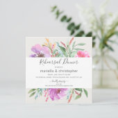 リハーサルディナーブルーミングガーデンウォーターカラー 招待状 (スタンド正面)