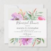 リハーサルディナーブルーミングガーデンウォーターカラー 招待状 (正面)