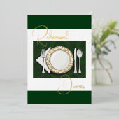 リハーサルディナープレイスセッティングフォイルエメラルドグリーン 箔招待状 (立ち正面)