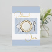 リハーサルディナープレイスフォイルダスティブルー設定 箔招待状 (立ち正面)