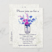 リハーサルディナーマスタードハートリーフツリー インビテーションポストカード (正面/裏面)