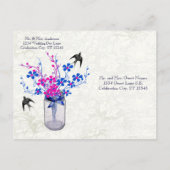 リハーサルディナーマスタードハートリーフツリー インビテーションポストカード (裏面)