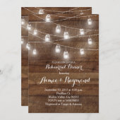 リハーサルディナーメイソンジャーストリングライト 招待状 (正面/裏面)