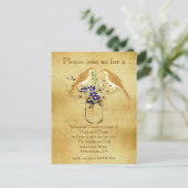 リハーサルディナーメイソンジャールワイルドフラワーラブバード インビテーションポストカード (スタンド正面)