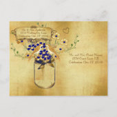 リハーサルディナーメイソンジャールワイルドフラワーラブバード インビテーションポストカード (裏面)