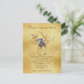 リハーサルディナーメイソンジャールワイルドフラワーラブバード インビテーションポストカード (スタンド正面)