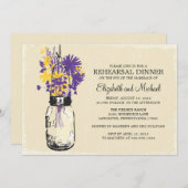 リハーサルディナーメイソンジャーワイルドフラワーズ 招待状 (正面/裏面)