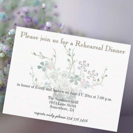 リハーサルディナーメイソンjarカントリー日付を保存 インビテーションポストカード