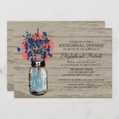 リハーサルディナーメイソンjarワイルドフラワー 招待状 (正面/裏面)