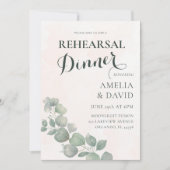 リハーサルディナーユーカリプトゥスグリーン&オレンジ 招待状 (正面)