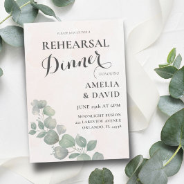 リハーサルディナーユーカリプトゥスグリーン&オレンジ 招待状
