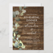 リハーサルディナーユーカリ緑の木素朴材 招待状 (正面)