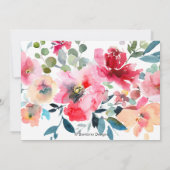 リハーサルディナーレッドオンブルウォーターカラーローズ 招待状 (裏面)