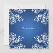 リハーサルディナーヴィンテージスワール2サファイアブルー 招待状 (裏面)