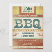 リハーサルディナーヴィンテージユニークbbq招待状 招待状 (正面)