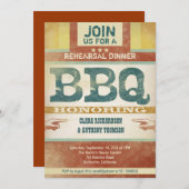 リハーサルディナーヴィンテージユニークbbq招待状 招待状 (正面/裏面)