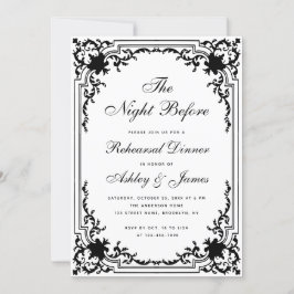 リハーサルディナーヴィンテージ白黒ナイトウィーク 招待状