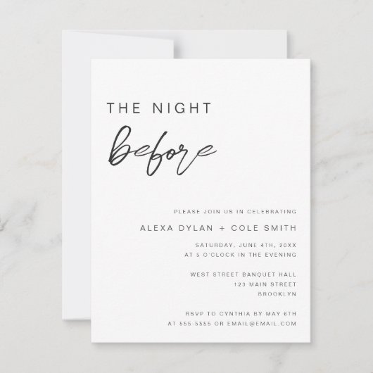 リハーサルディナー前夜の招待状 招待状 (正面)