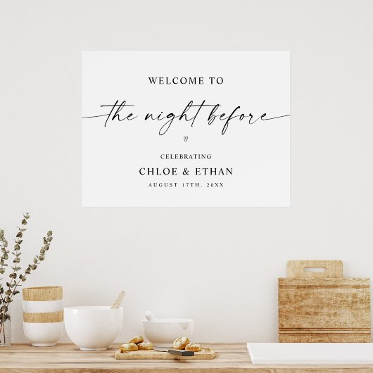 リハーサルディナー前日のウェルカムサイン ポスター (キッチン)