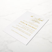 リハーサルディナー招待状の前夜の箔 箔招待状 (回転した状態)