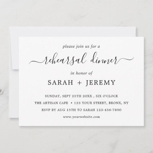 リハーサルディナー招待状テンプレート01 招待状 (正面)