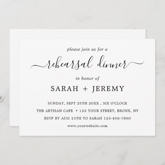 リハーサルディナー招待状テンプレート01 招待状 (正面/裏面)