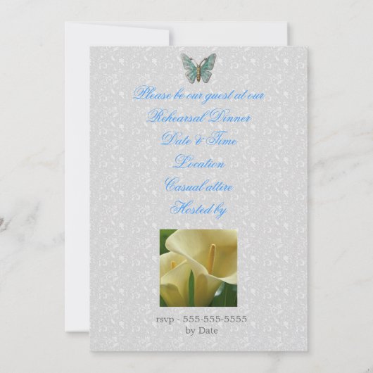 リハーサルディナー招待状テンプレート 招待状 (裏面)