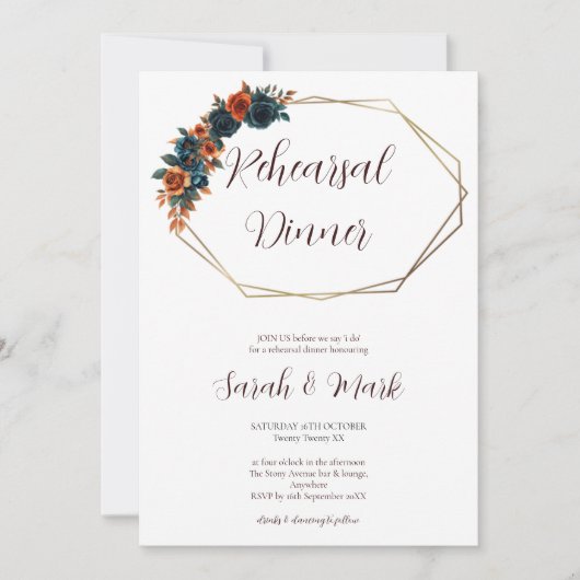 リハーサルディナー招待状テンプレート 招待状 (正面)