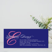 リハーサルディナー招待状ネイビーピンクモノグラム 招待状 (スタンド正面)