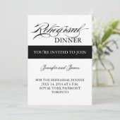 リハーサルディナー招待状ブラックアンドホワイトシンプル 招待状 (スタンド正面)