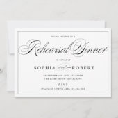 リハーサルディナー招待状ブラックオンカスタムカラー 招待状 (正面)