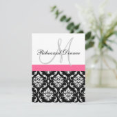 リハーサルディナー招待状モノグラムダマスクピンク 招待状 (スタンド正面)